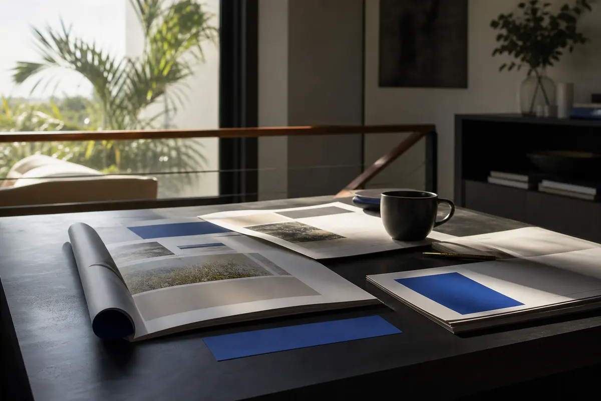 Editorial marketing planning scene for AI SEO in Gun Plain, Michigan