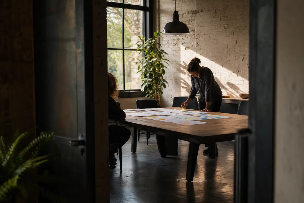 Editorial marketing planning scene for Leighton, Michigan