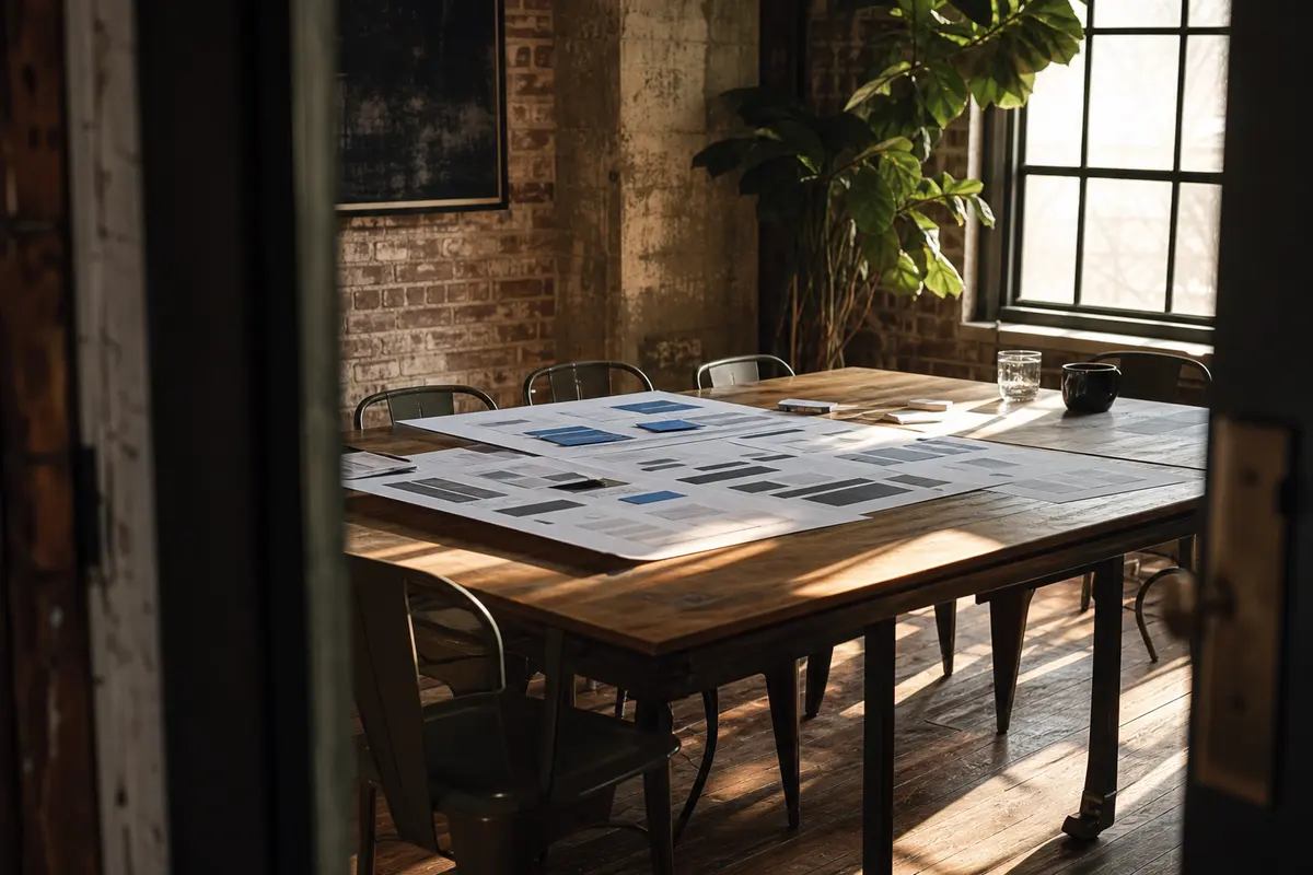 Editorial marketing planning scene for Legal News in St. Joseph, Michigan