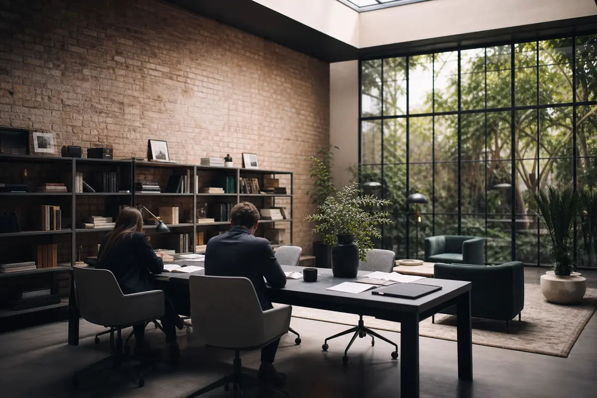 Editorial marketing planning scene for AI SEO in Ontwa, Michigan