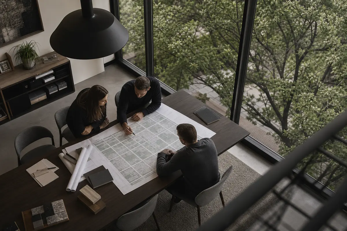 Editorial marketing planning scene for AI SEO in Ann Arbor, Michigan