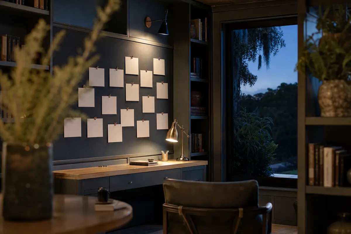 Editorial marketing planning scene for AI SEO in Delta, Michigan