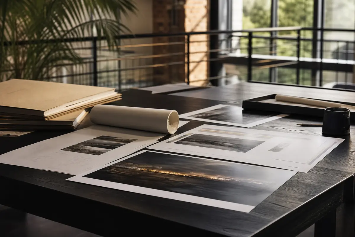 Editorial marketing planning scene for AI SEO in Blair, Michigan