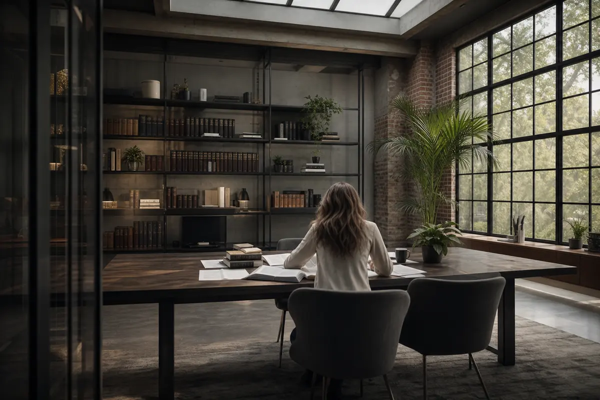 Editorial marketing planning scene for AI SEO in East Bay, Michigan