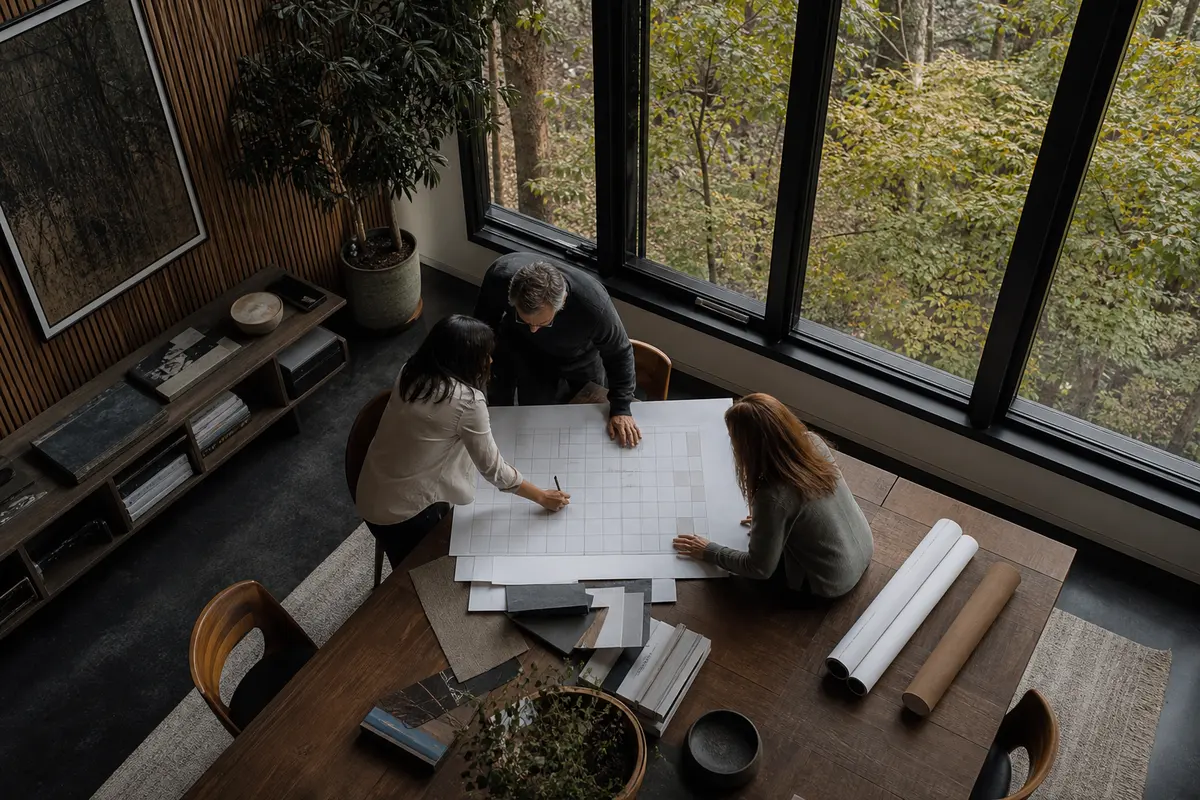 Editorial marketing planning scene for AI SEO in Delhi, Michigan