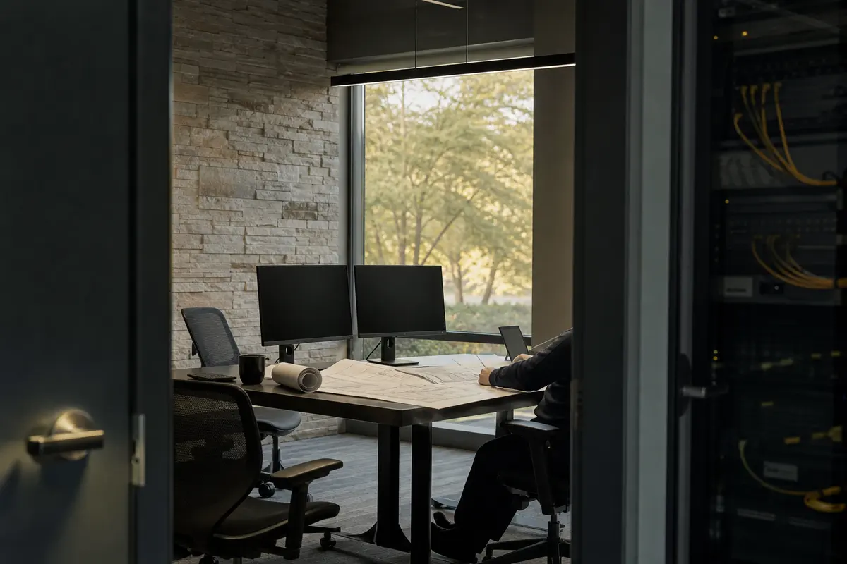 Editorial platform planning scene for Dedicated Hosting in Meridian, Michigan
