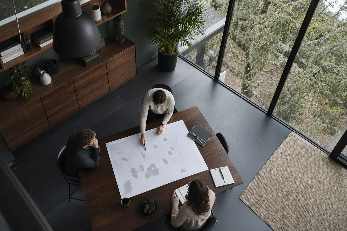 Editorial marketing planning scene for AI SEO in Madison, Michigan
