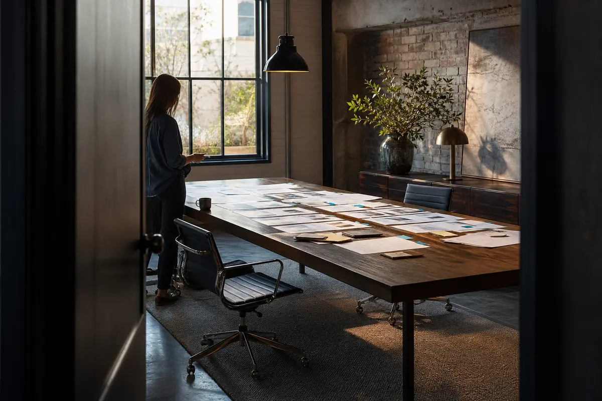 Editorial marketing planning scene for Harrison, Michigan