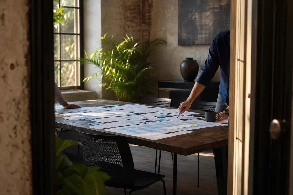 Editorial marketing planning scene for Programmatic SEO in Dalton, Michigan