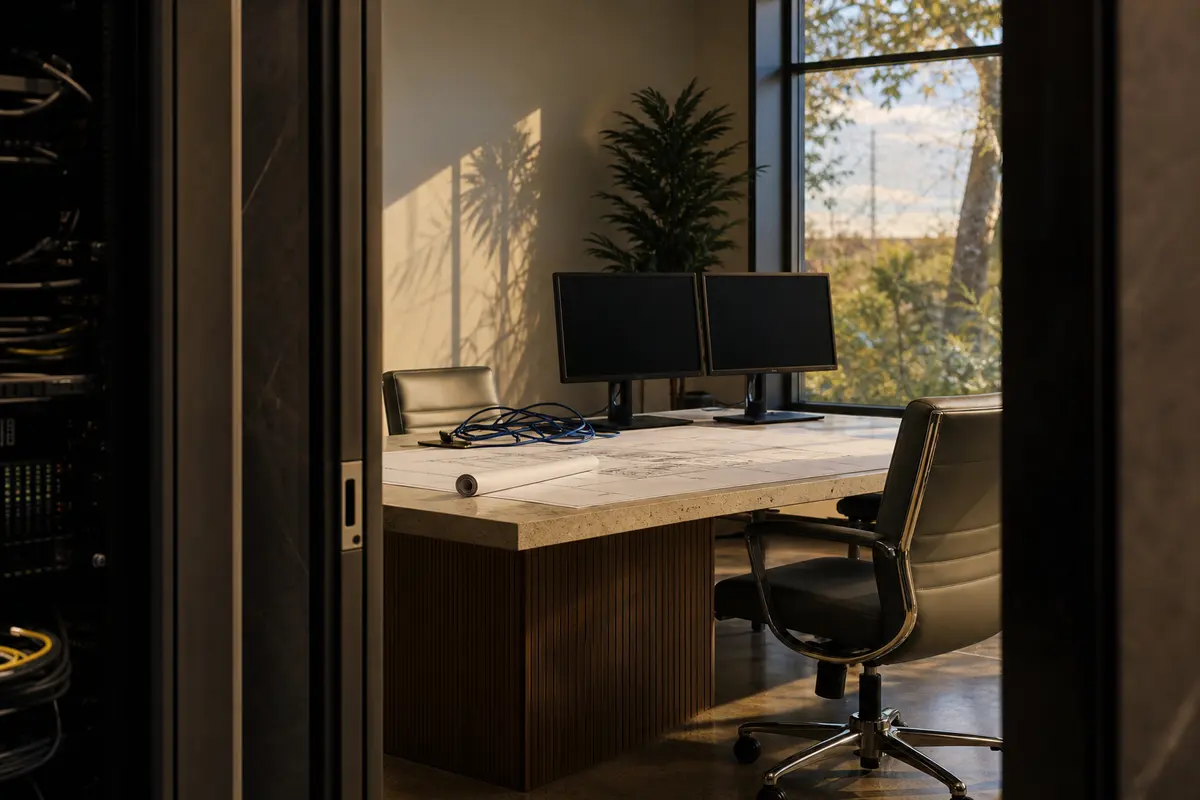 Editorial platform planning scene for Dedicated Hosting in Egelston, Michigan