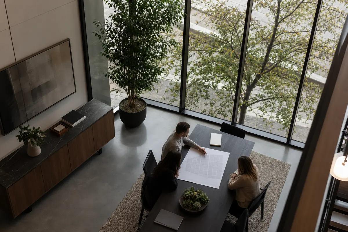 Editorial marketing planning scene for Cadillac, Michigan