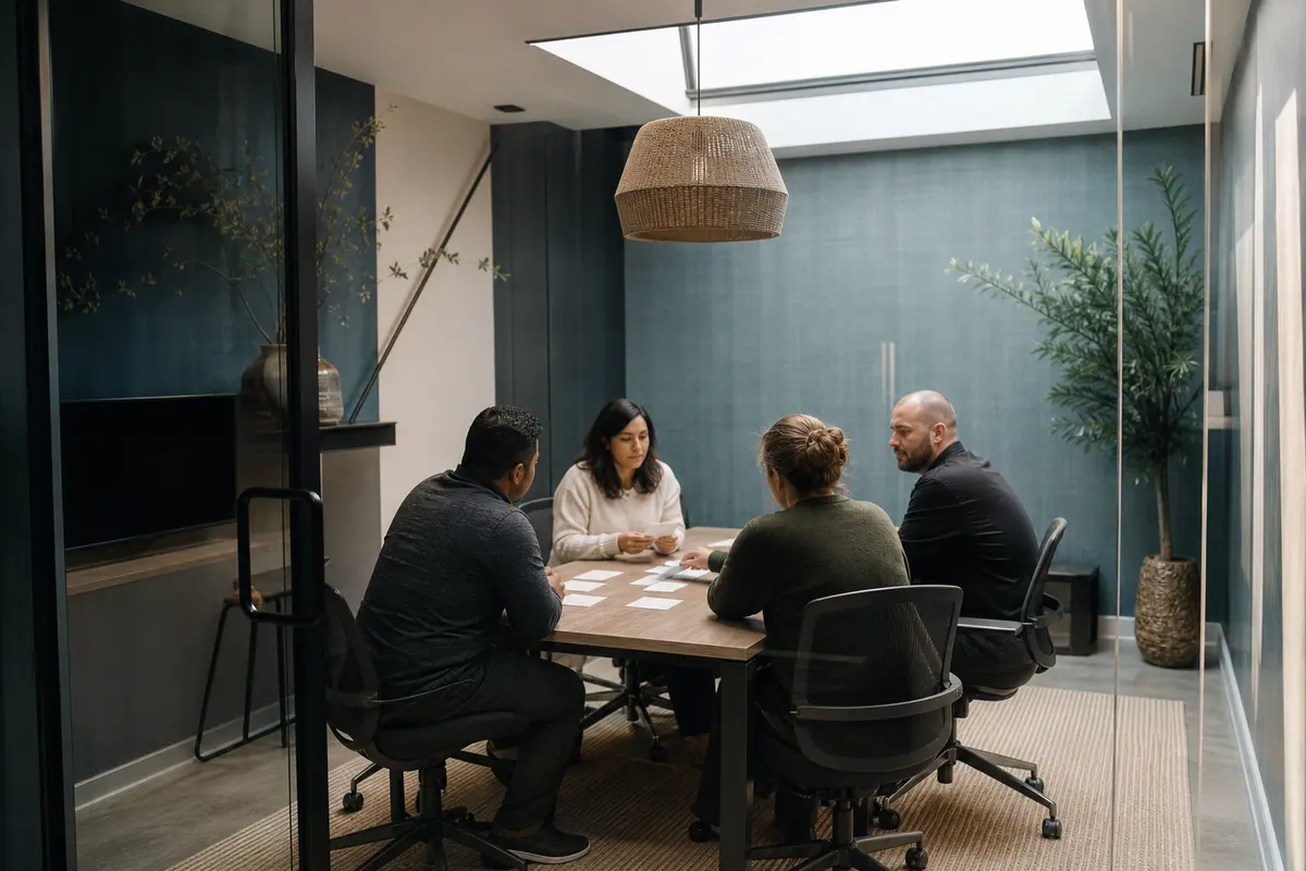 Editorial intake planning scene for AI Answering in Center Line, Michigan