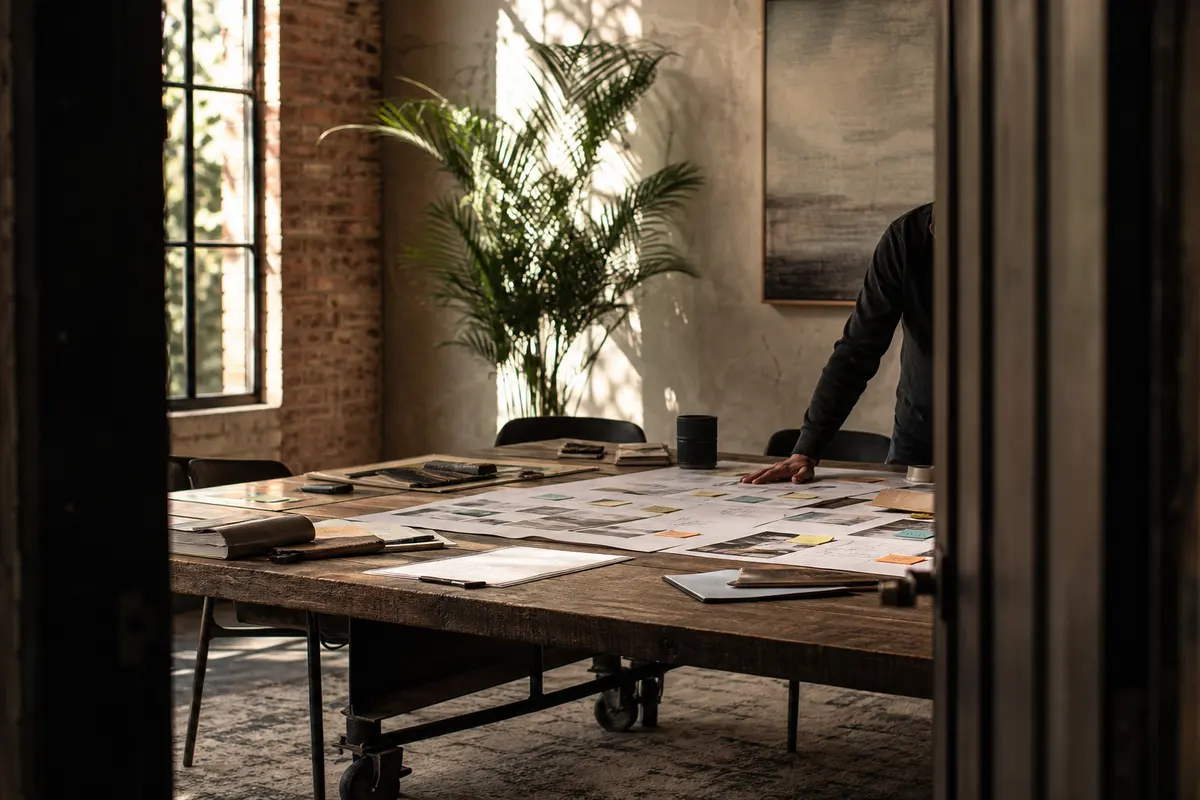 Editorial marketing planning scene for Comstock Northwest, Michigan