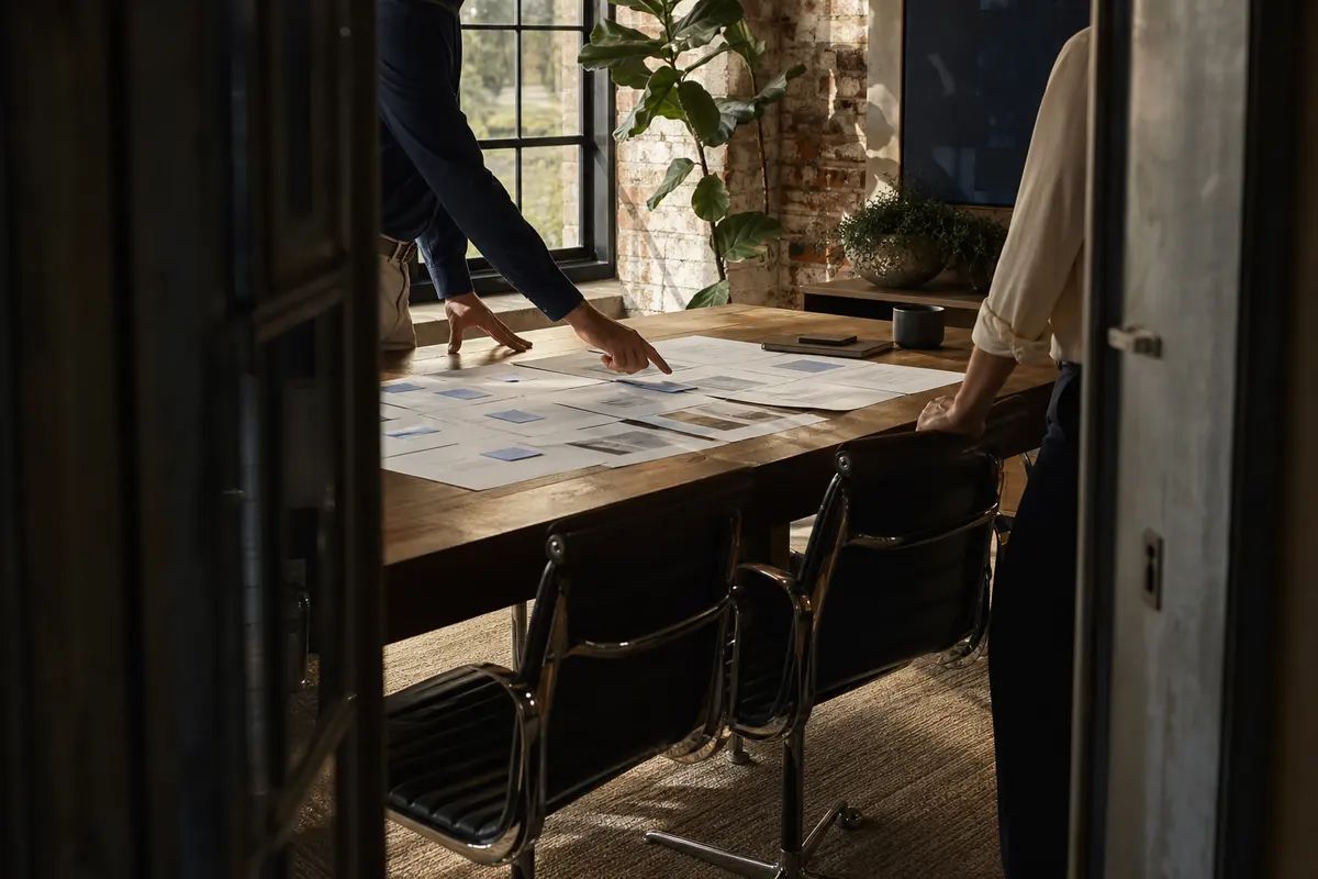 Editorial marketing planning scene for Grosse Pointe Farms, Michigan