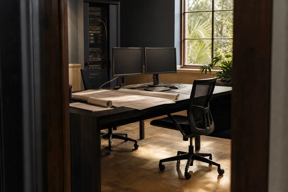 Editorial platform planning scene for Dedicated Hosting in Houghton, Michigan