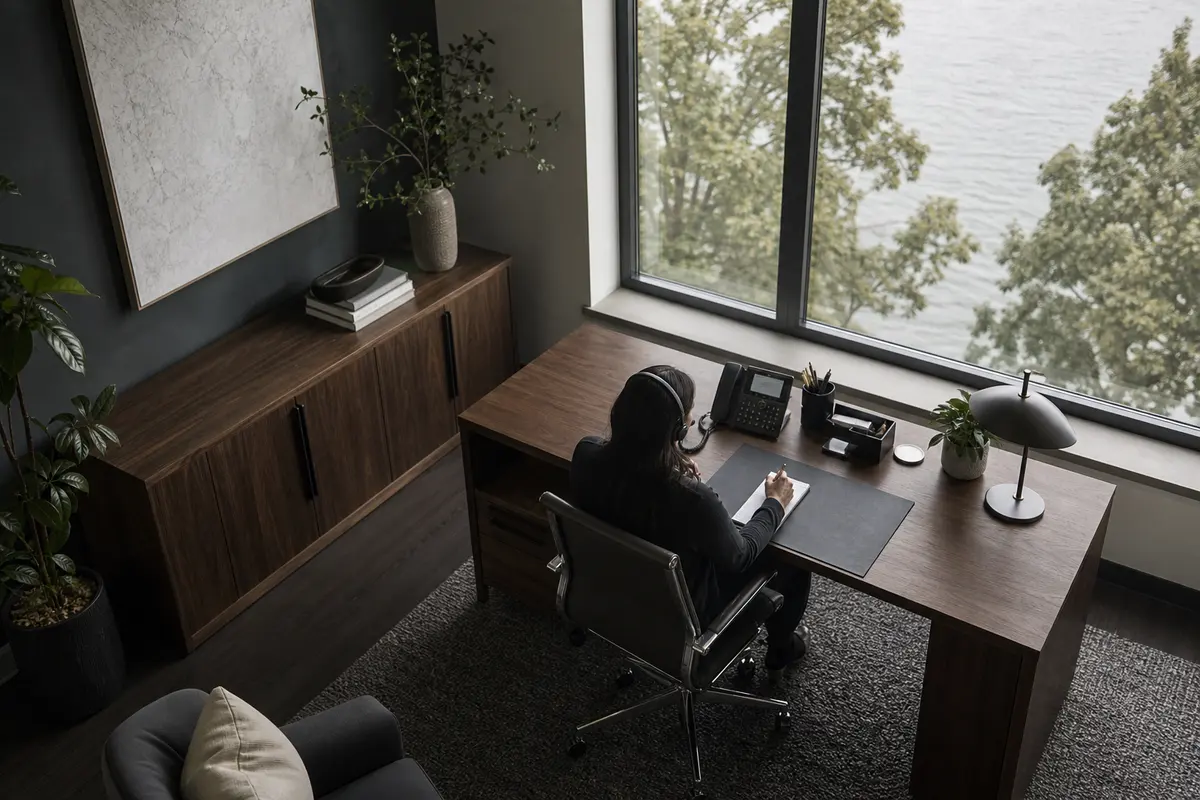 Editorial intake planning scene for AI Answering in Marquette, Michigan
