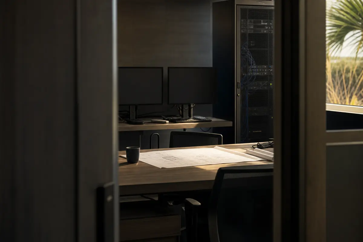 Editorial platform planning scene for Dedicated Hosting in St. Clair Shores, Michigan