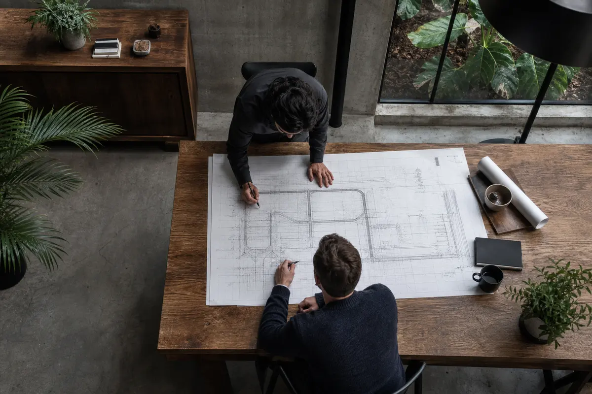 Editorial platform planning scene for Custom Software in Wayne, Michigan