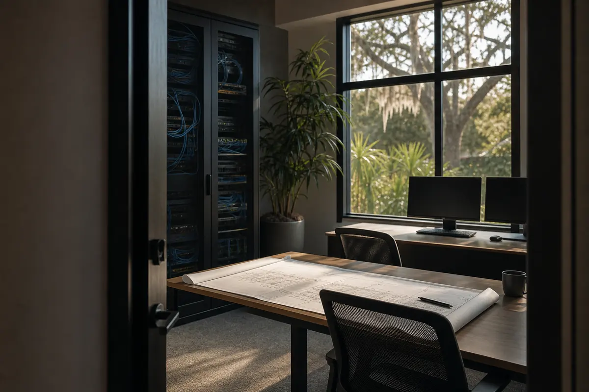 Editorial platform planning scene for Dedicated Hosting in Westland, Michigan