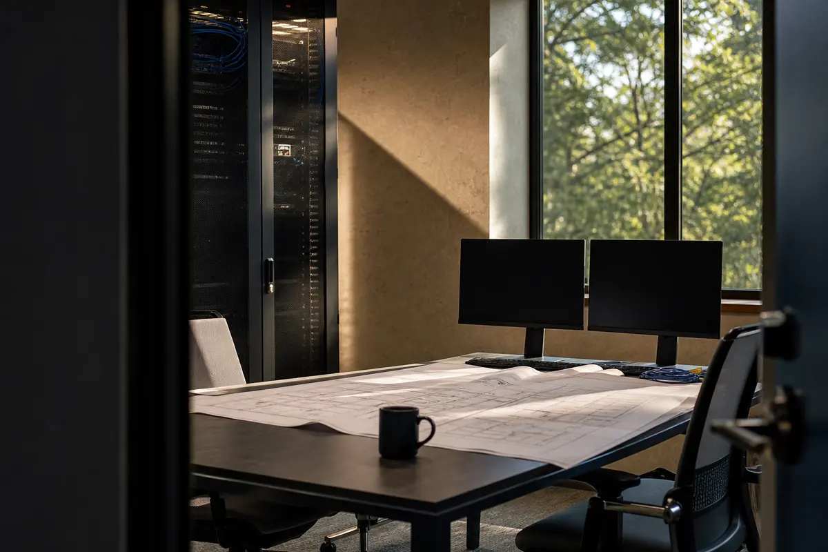 Editorial platform planning scene for Custom Software in Wyoming, Michigan