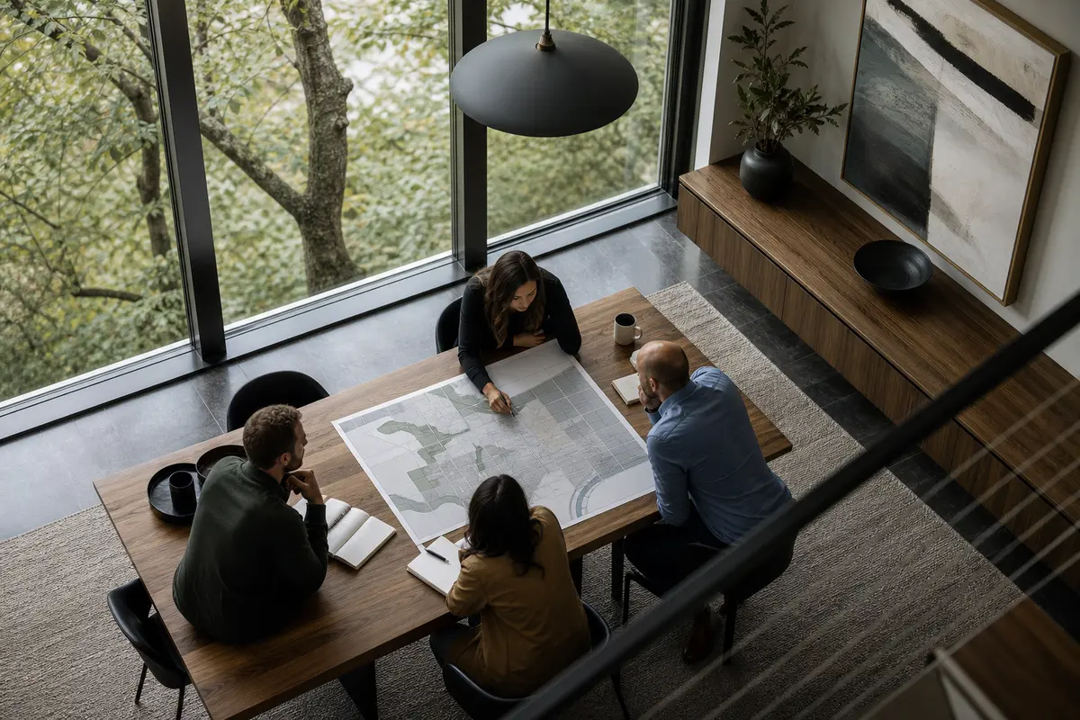 Editorial marketing planning scene for Linwood, Minnesota