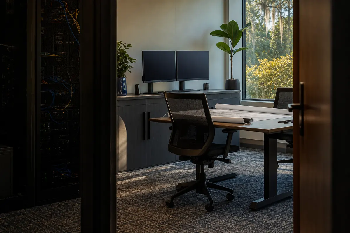 Editorial platform planning scene for Dedicated Hosting in Burnsville, Minnesota