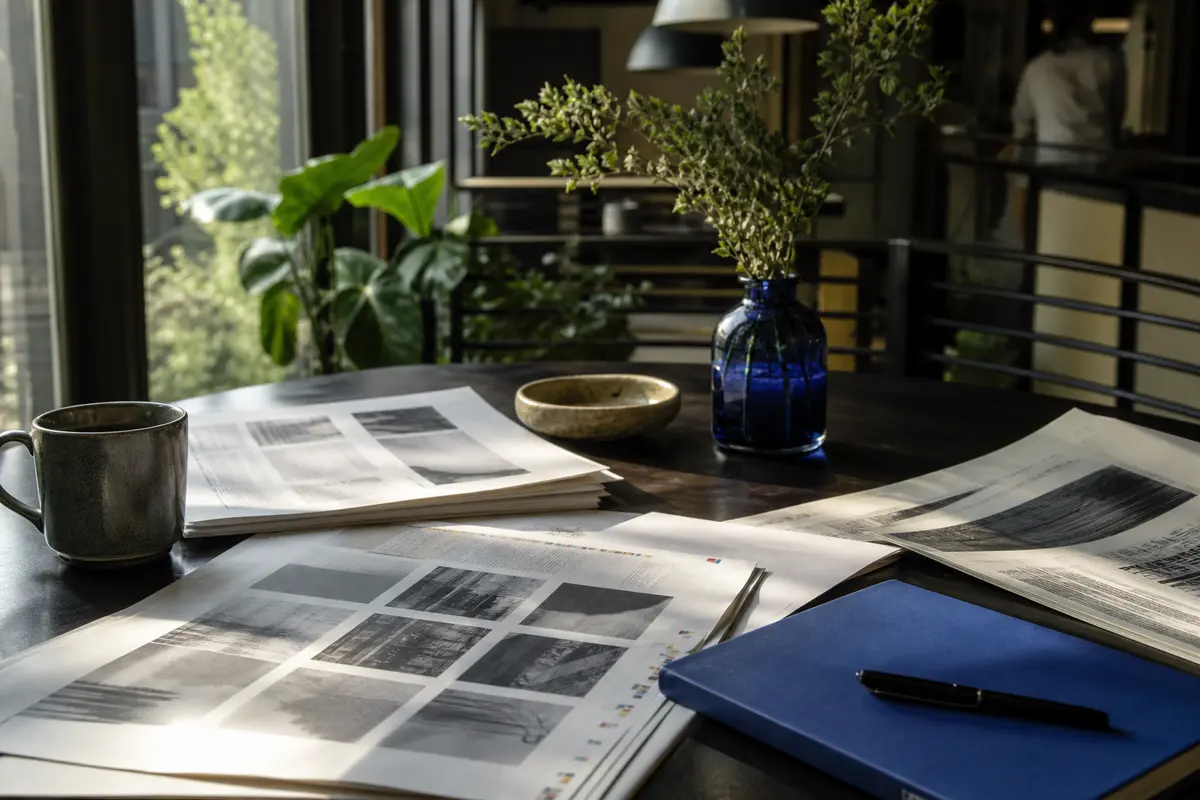 Editorial marketing planning scene for AI SEO in Maple Grove, Minnesota
