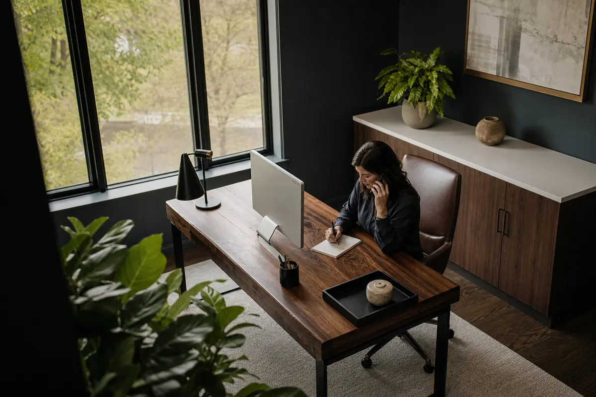 Editorial intake planning scene for AI Answering in Mound, Minnesota