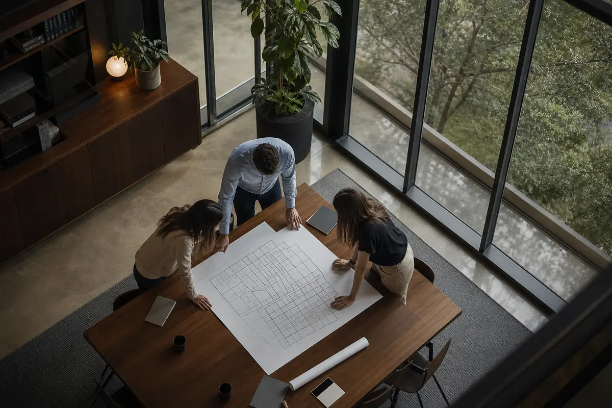 Editorial marketing planning scene for AI SEO in Plymouth, Minnesota