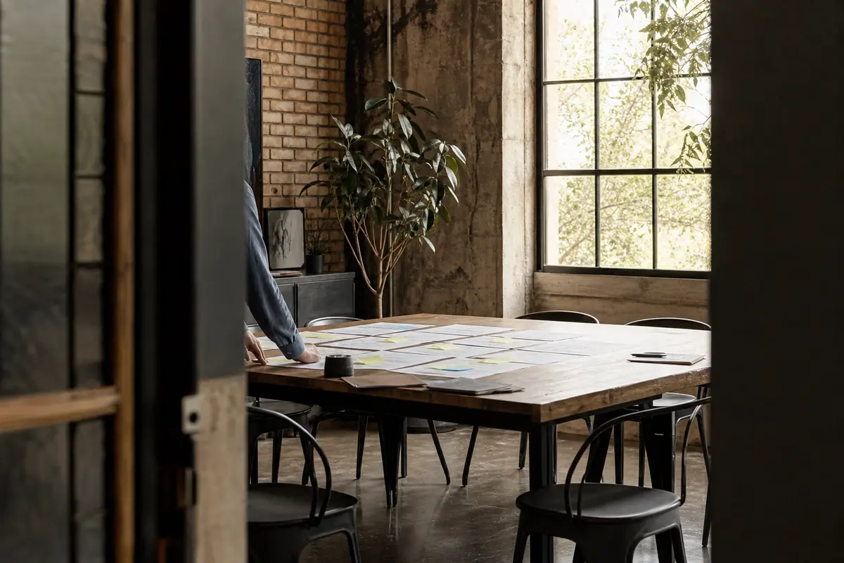 Editorial marketing planning scene for Programmatic SEO in St. Peter, Minnesota