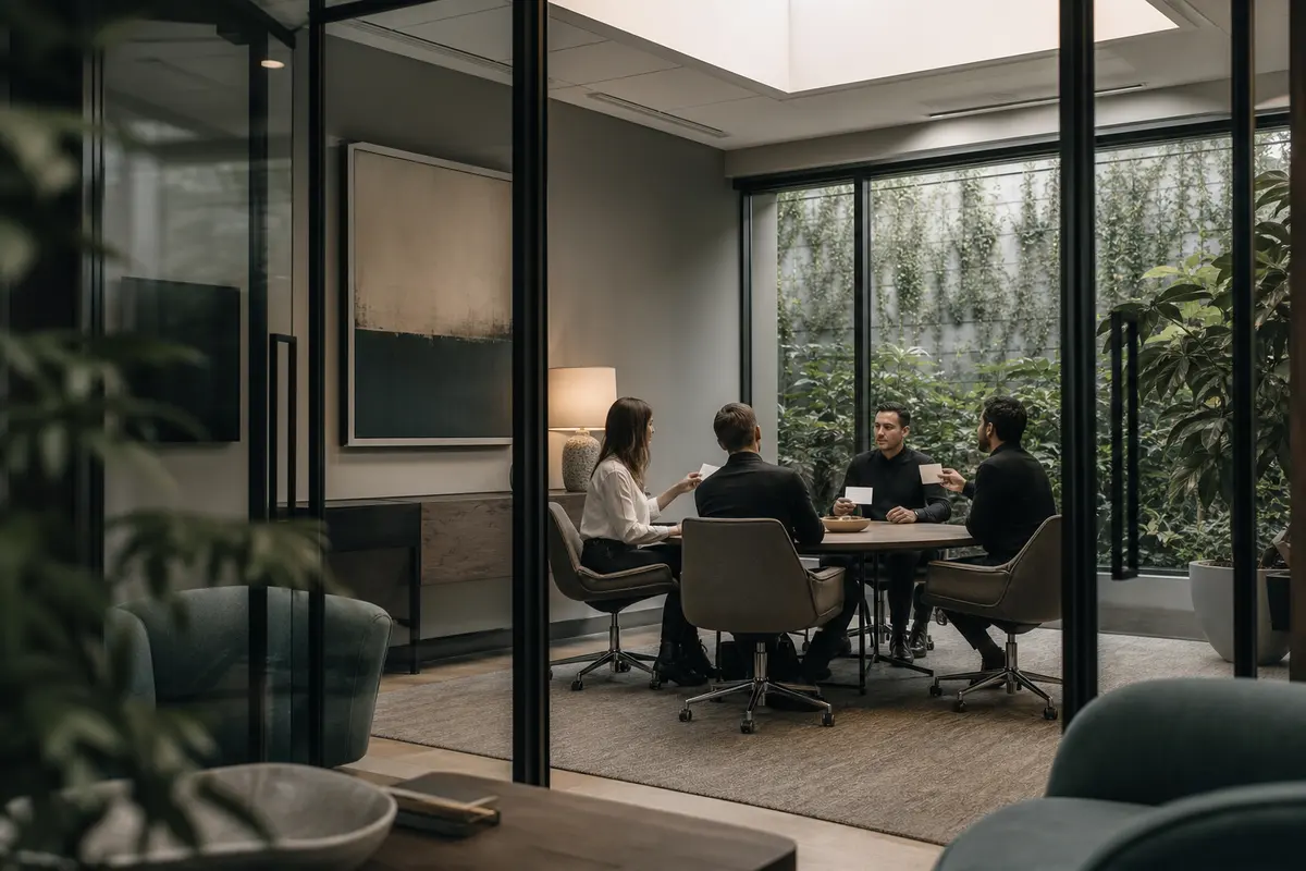 Editorial intake planning scene for AI Answering in Vadnais Heights, Minnesota