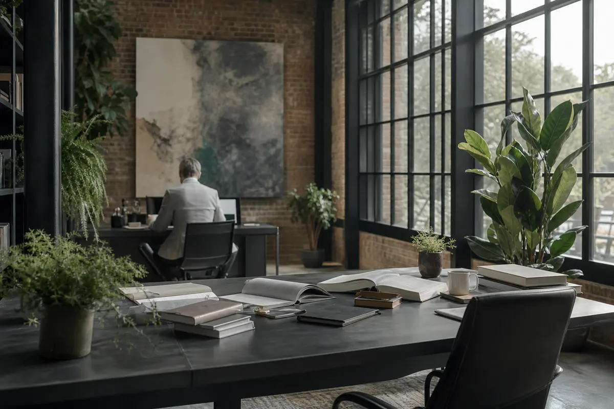Editorial marketing planning scene for AI SEO in Woodbury, Minnesota