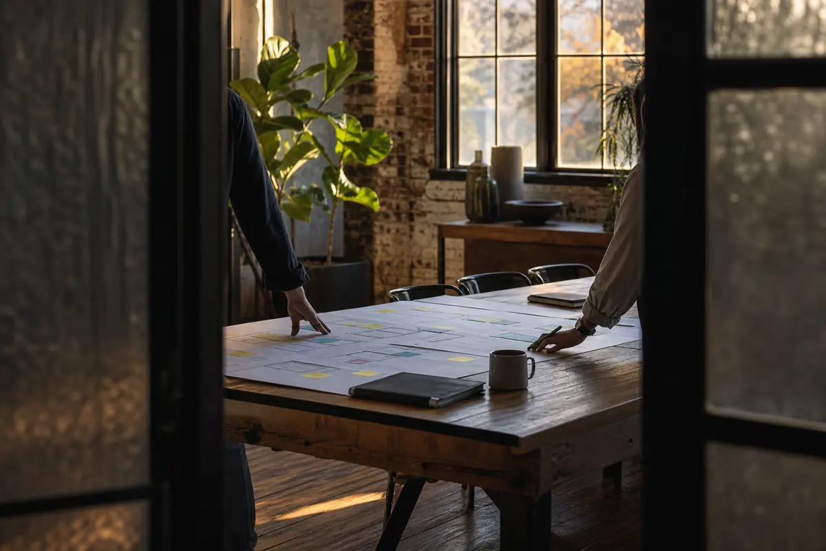 Editorial marketing planning scene for Programmatic SEO in Starkville, Mississippi