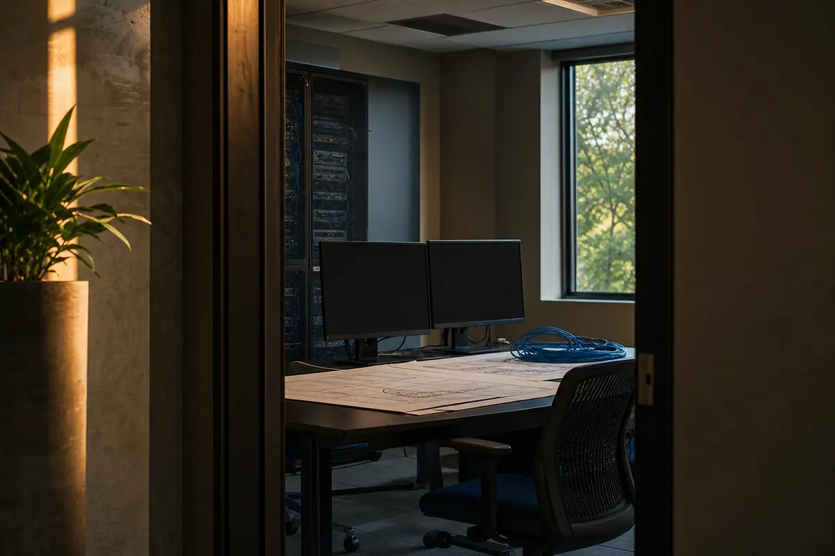 Editorial platform planning scene for Dedicated Hosting in Chesterfield, Missouri
