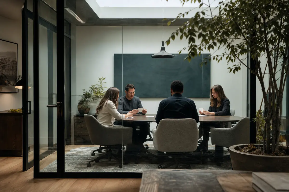 Editorial intake planning scene for AI Answering in Clayton, Missouri
