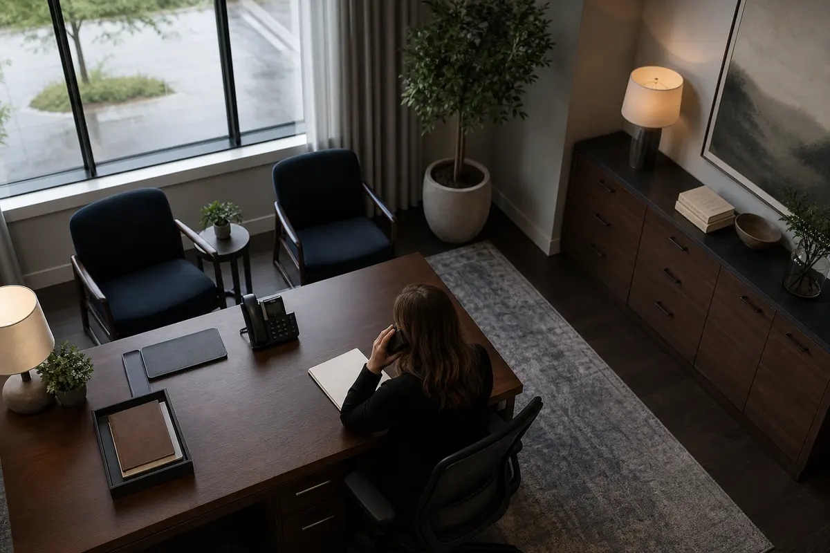 Editorial intake planning scene for Intake Coach in Ellisville, Missouri