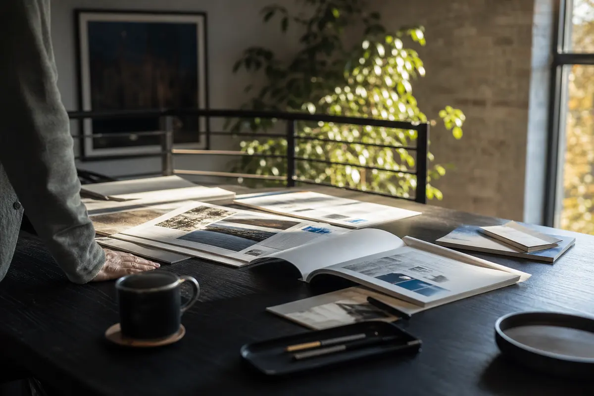 Editorial marketing planning scene for AI SEO in Kirksville, Missouri