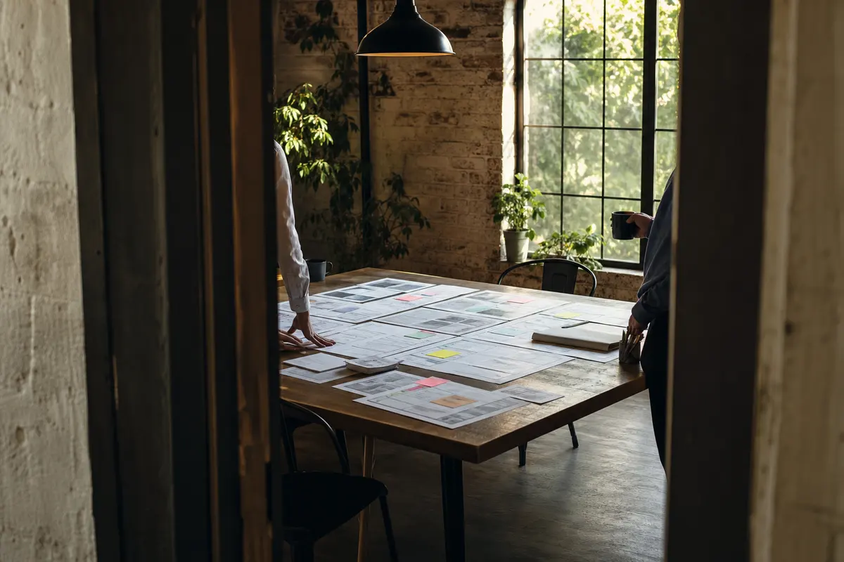 Editorial marketing planning scene for Reputation & Reviews in Odessa, Missouri