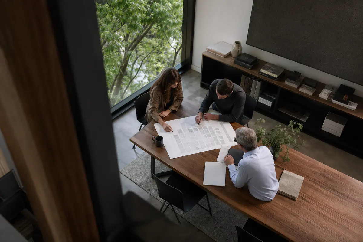 Editorial marketing planning scene for AI SEO in Webb City, Missouri