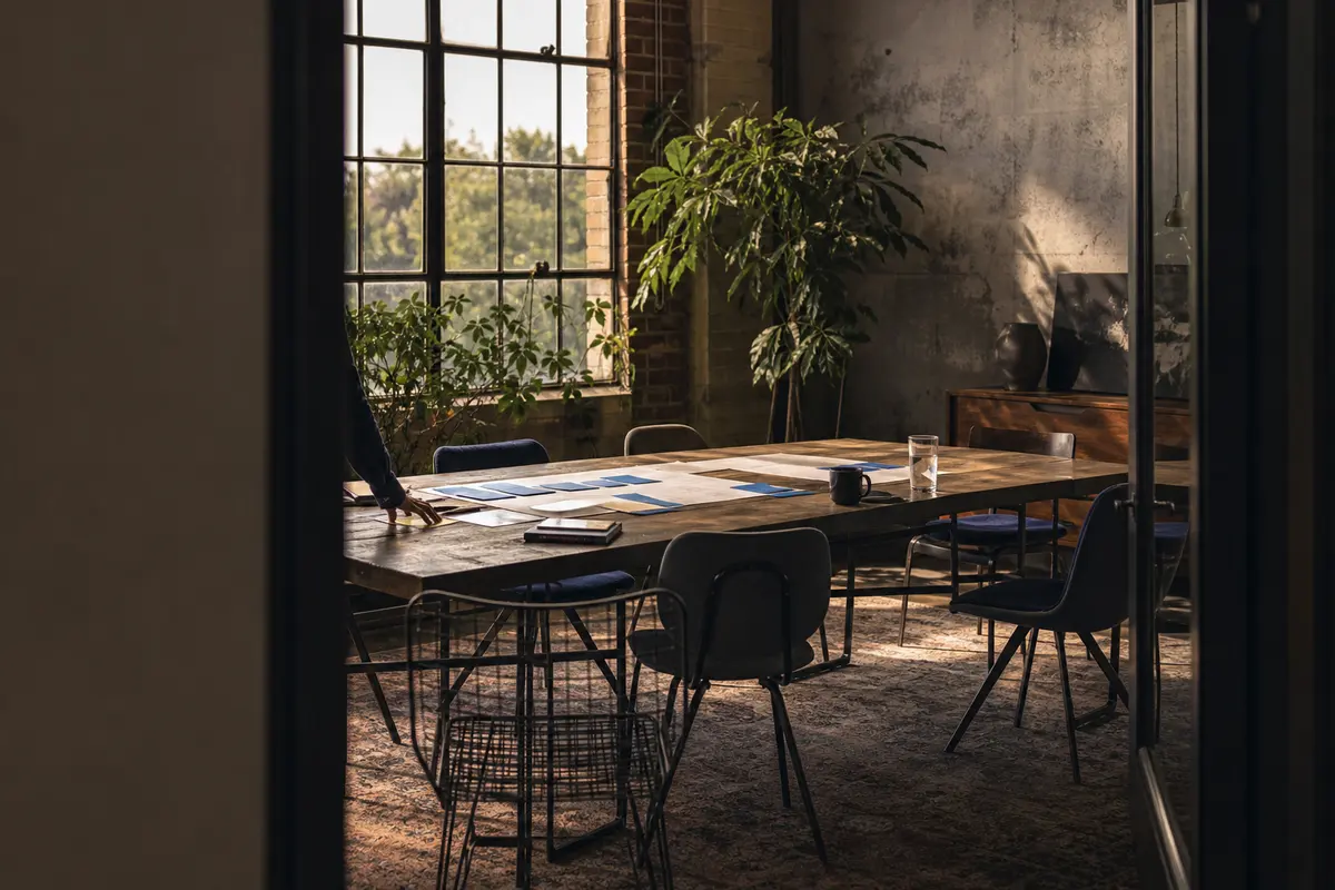 Editorial marketing planning scene for AI SEO in Elko, Nevada