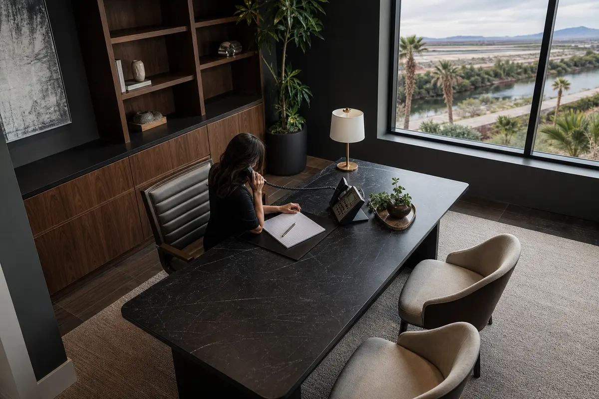 Editorial intake planning scene for Lead Attribution in Laughlin, Nevada
