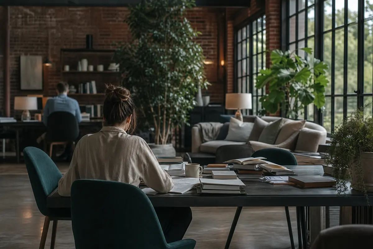 Editorial marketing planning scene for AI SEO in Jaffrey, New Hampshire
