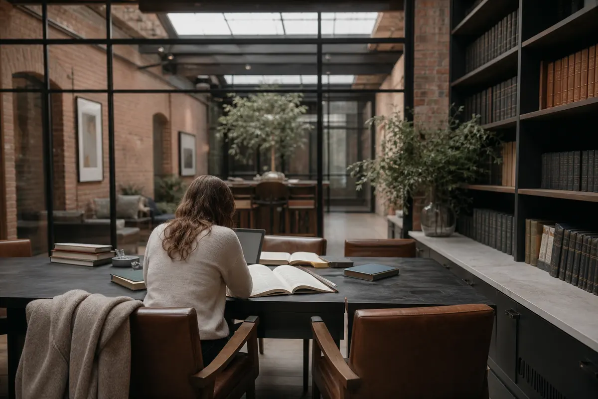 Editorial marketing planning scene for AI SEO in Hanover, New Hampshire