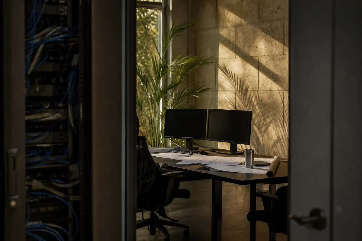 Editorial platform planning scene for Dedicated Hosting in Kingston, New Hampshire