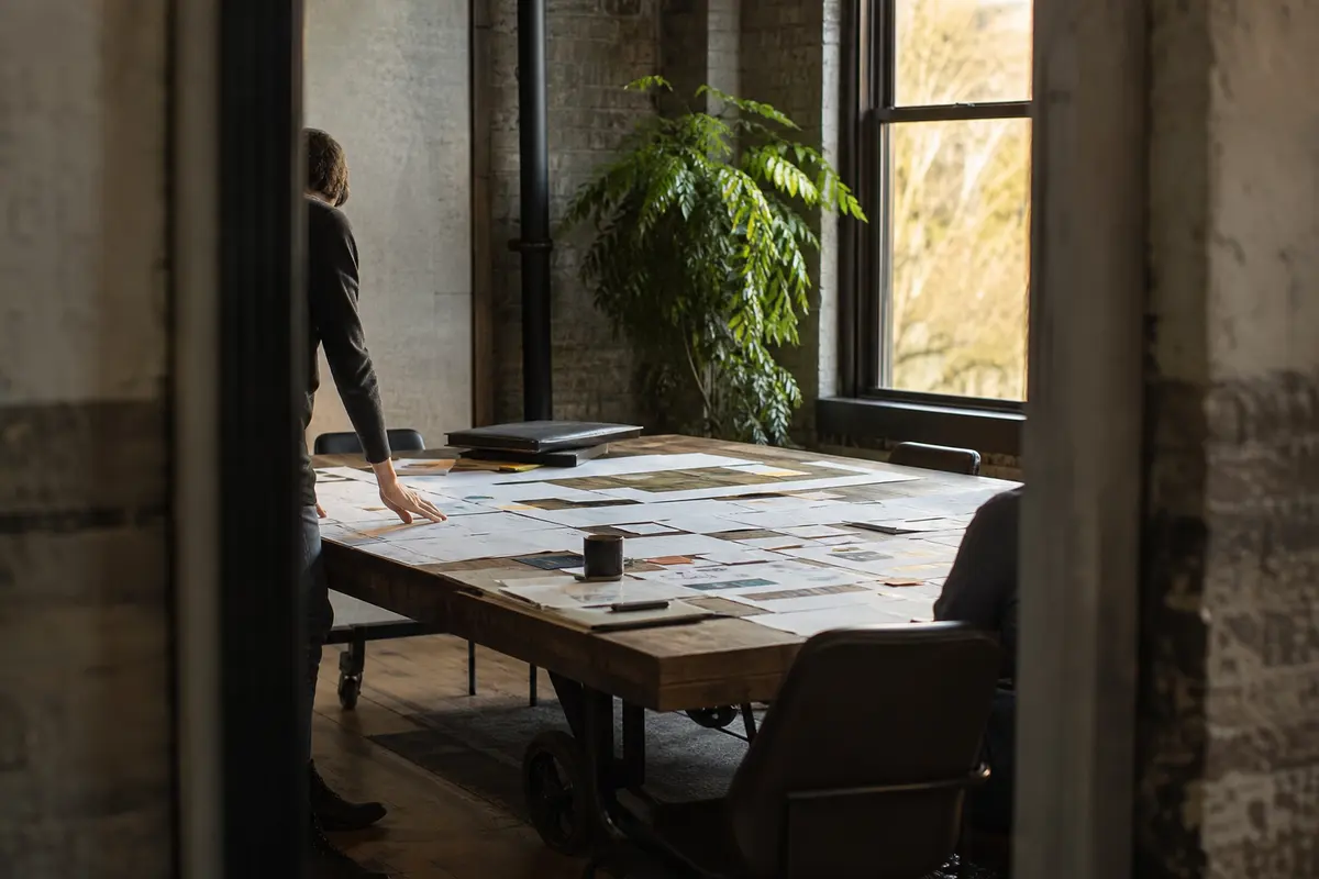 Editorial marketing planning scene for Legal News in Barrington, New Hampshire
