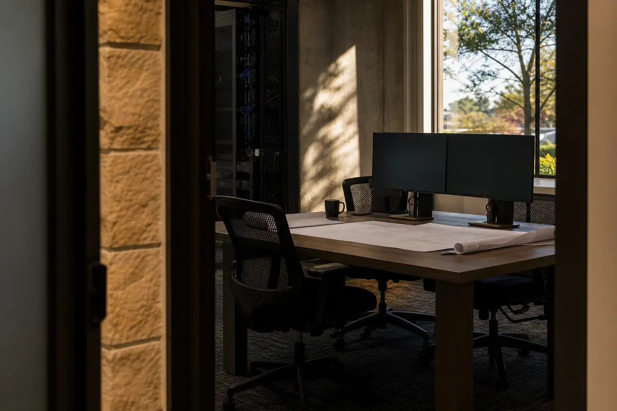 Editorial platform planning scene for Dedicated Hosting in Exeter, New Hampshire
