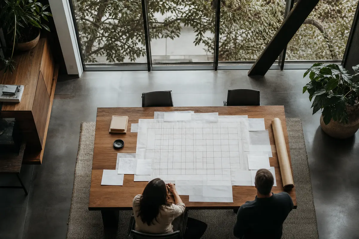 Editorial marketing planning scene for AI SEO in Absecon, New Jersey