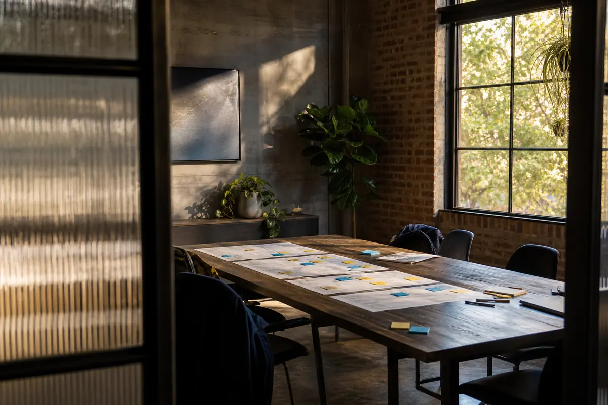 Editorial marketing planning scene for AI SEO in Rochelle Park, New Jersey