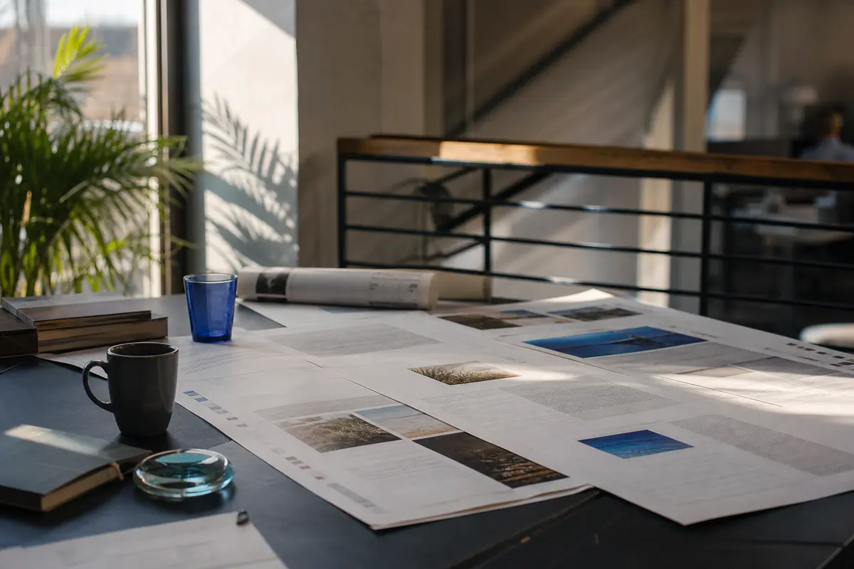 Editorial marketing planning scene for AI SEO in Beachwood, New Jersey