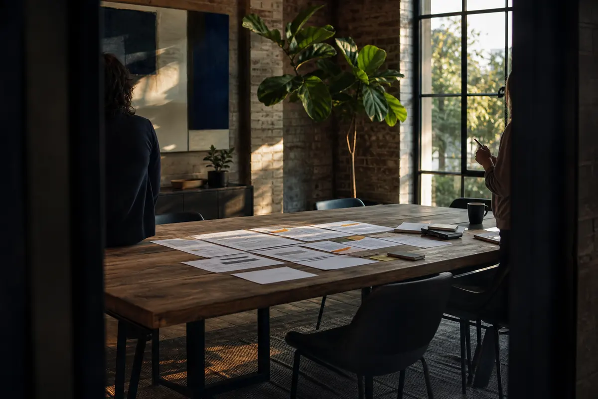 Editorial marketing planning scene for Legal News in Fort Lee, New Jersey